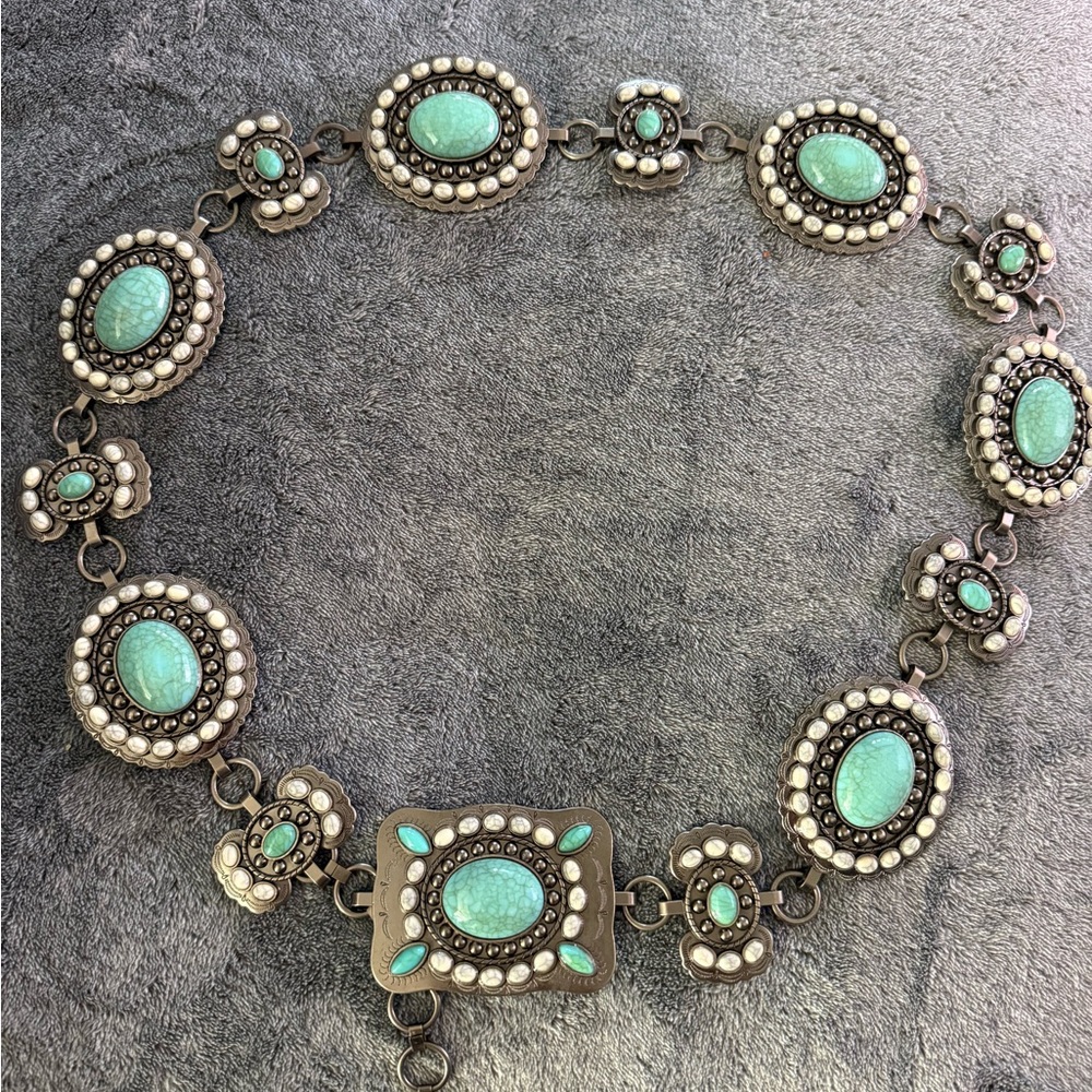 Turquoise and Silver Women's Belt